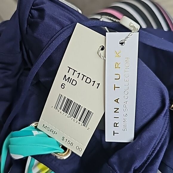 🆕️Trina Turk MADE IN THE SHADE BANDEAU ONE PIECE SWIMSUIT Sz 6 - Picture 12 of 16